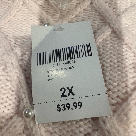 Forever 21+ Pink Pearl Embellished Sweater 2X - Picture 4 of 5